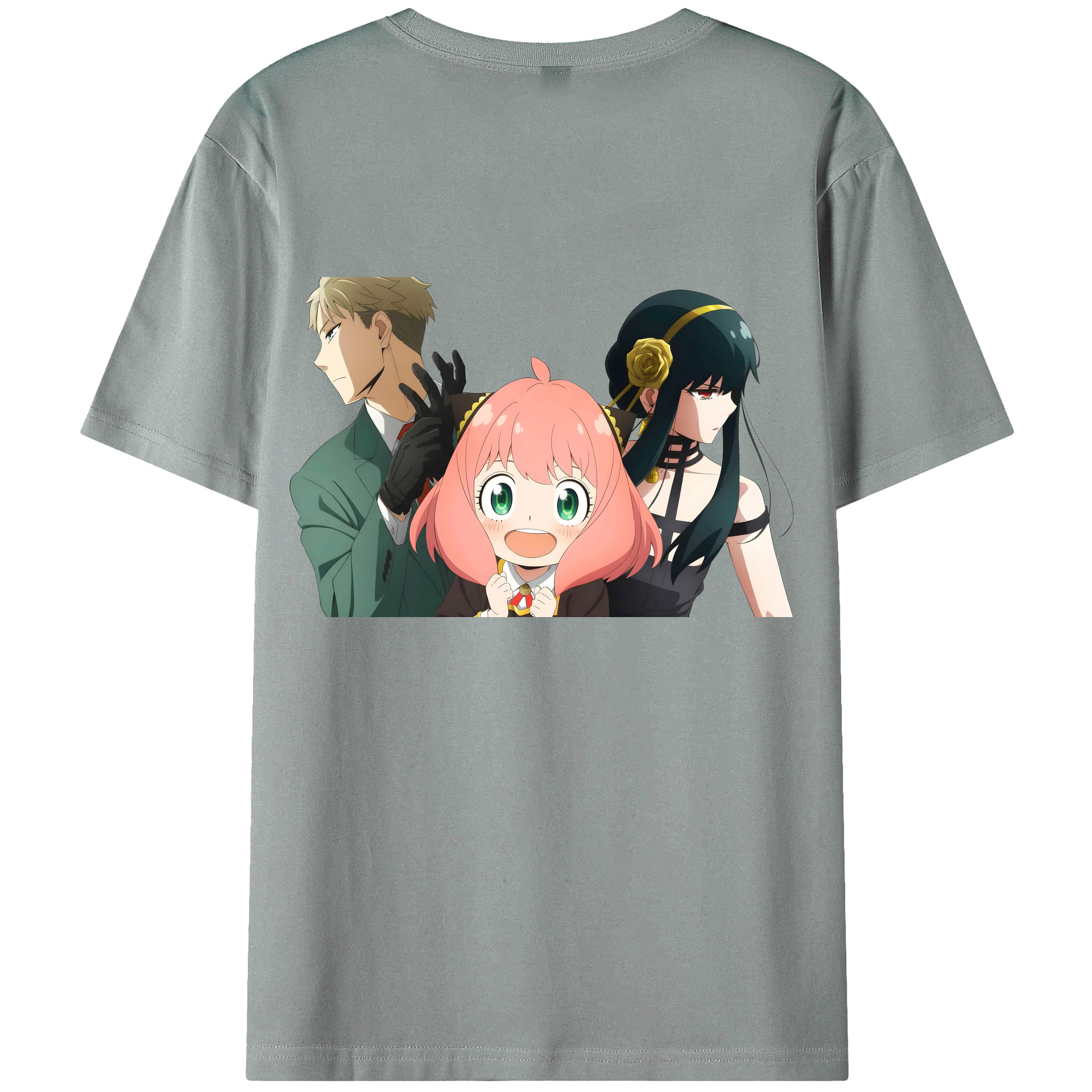 （画像用） SPY×FAMILY间谍家家酒 綿100％ メンズ半袖Tシャツ（バックプリント） 通気性